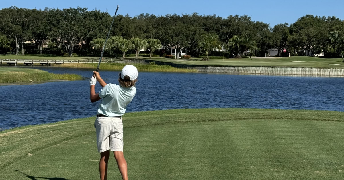 Boy in golf tournament
