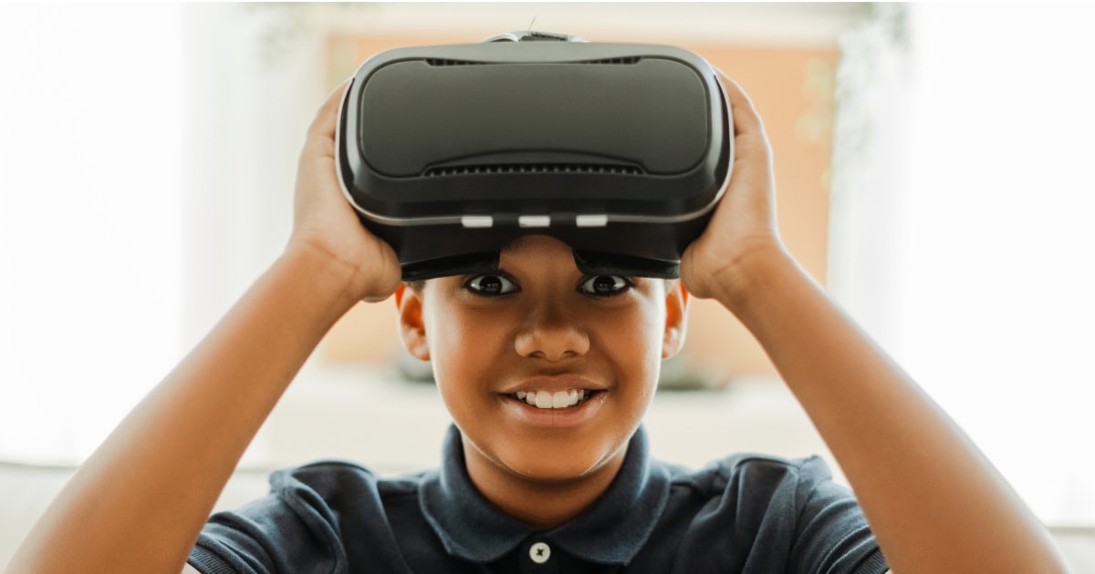 Boy with vr goggles