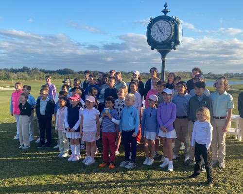 Children on golf course